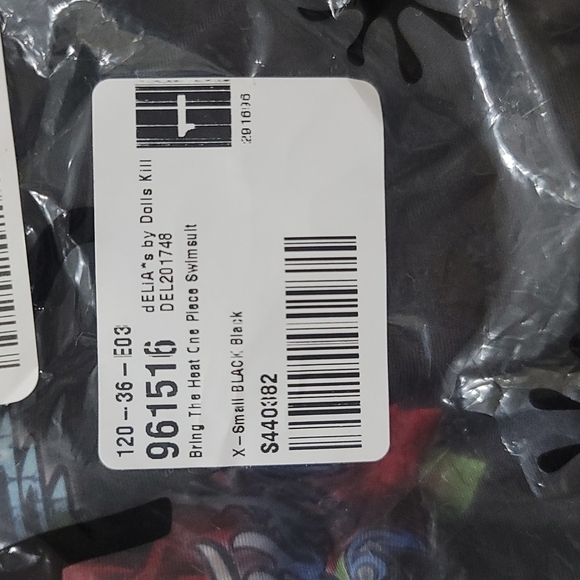 dELiA*s by Dolls Kill ✦ Hot Stuff One-Piece Swimsuit ✦ Studded Neckline Graphic - Picture 7 of 9